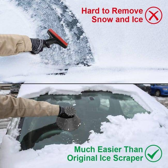 Pelle à glace magique pour pare-brise de voiture – Pelle à glace ronde avec entonnoir, outil de déneigement professionnel, noir-Lytech - Image 2