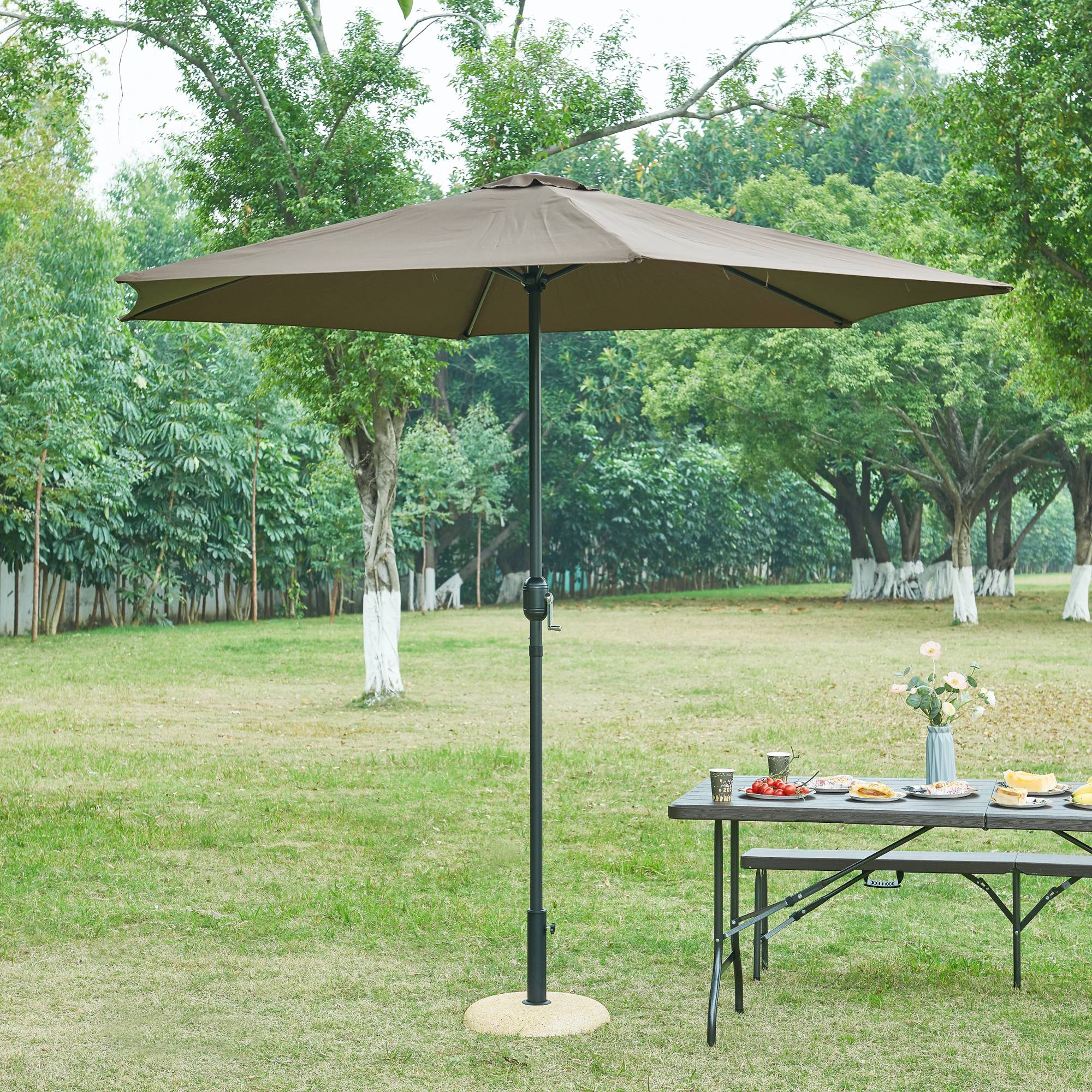 Casa.Pro - Pied de parasol Bitritto avec adaptateurs 37 42 52 58 mm aspect pierre beige casa.pro - Image 2