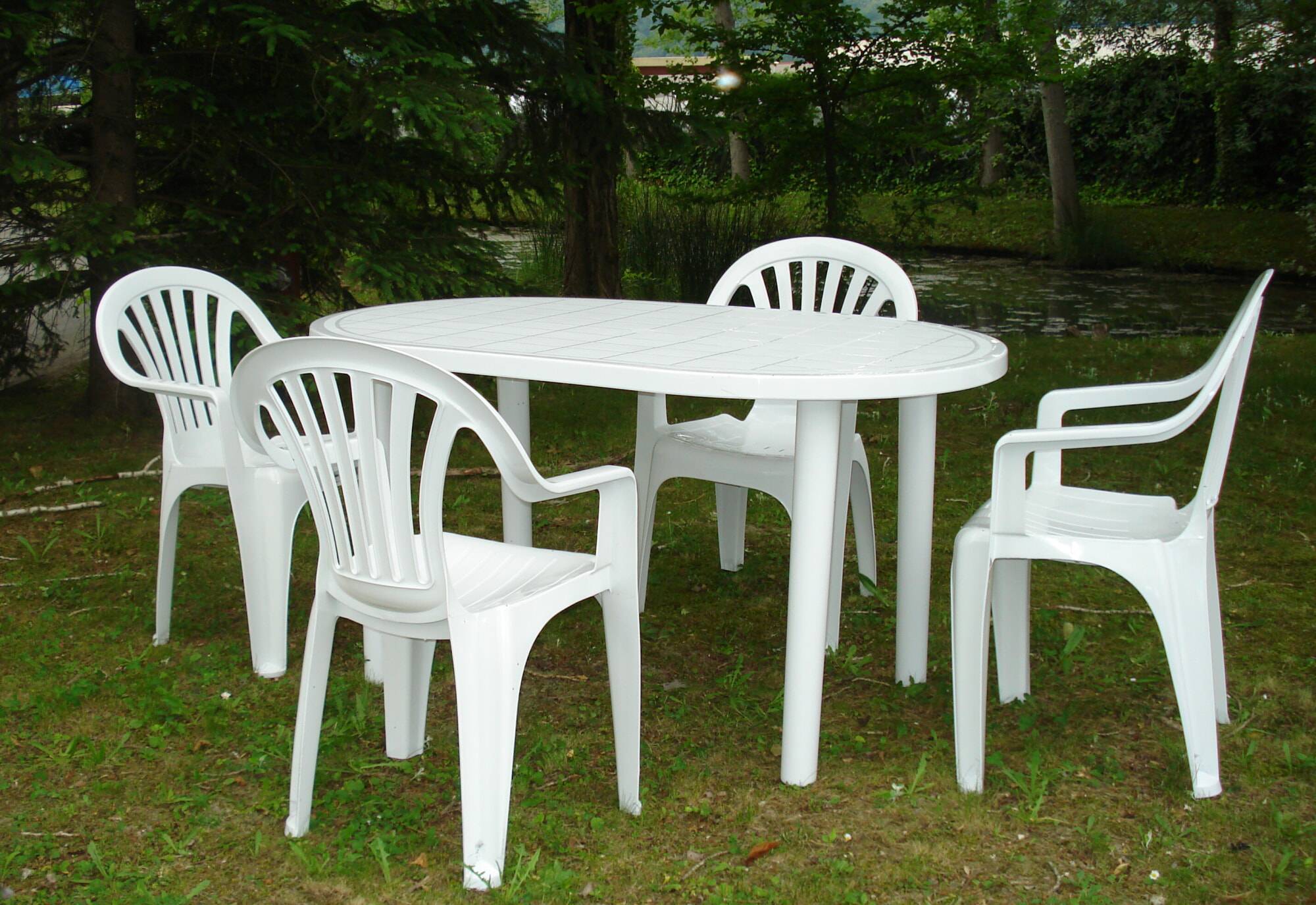 Table ovale extérieur 180x90 blanc OLOT garbar - Image 6