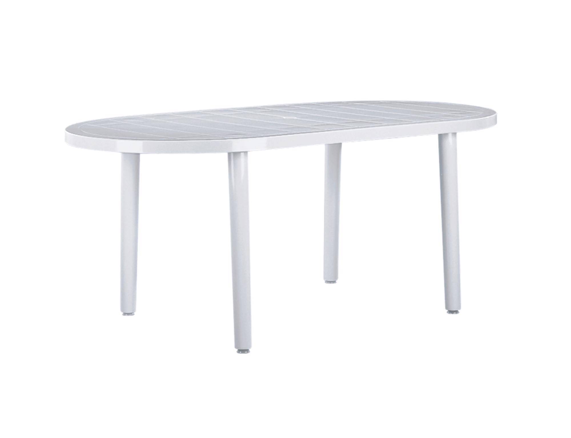 Table ovale extérieur 180x90 blanc OLOT garbar - Image 1