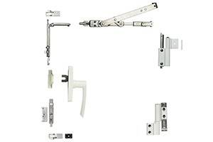 Kit oscillo-battant Galicube 1 V FAPIM à crémone Gea - Compas moyen 562 à 1200 mm - blanc 9010 - 1330BF-32