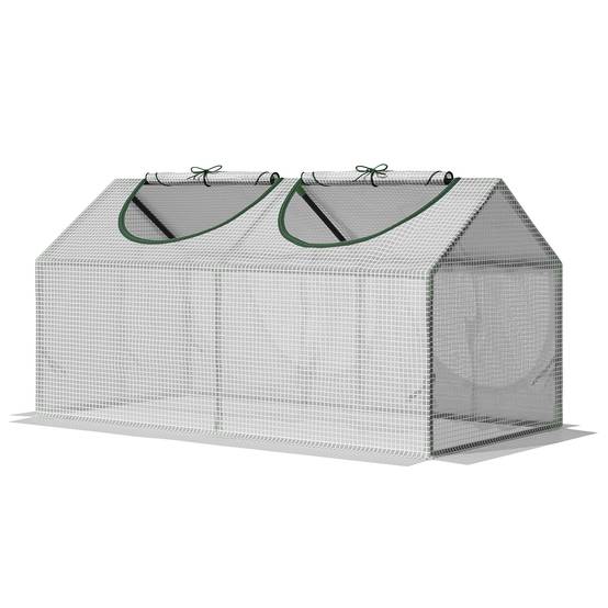 Mini Serre de Jardin 120 x 60 x 60 cm avec 2 Fenêtres Enroulables, Structure Acier, Bâche PE 140 g/m² Anti-UV Imperméable, Plantes et Légumes - Image 1