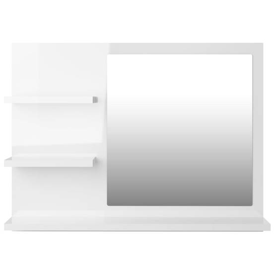Miroir de salle de bain 60 x 10,5 x 45 cm aggloméré blanc brillant - Image 2
