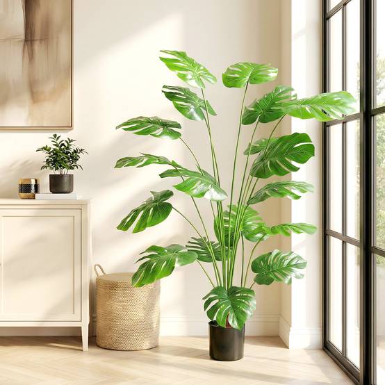 Plante artificielle arbre artificiel monstera deliciosa avec pot inclus hauteur 150 cm intérieure - Image 9