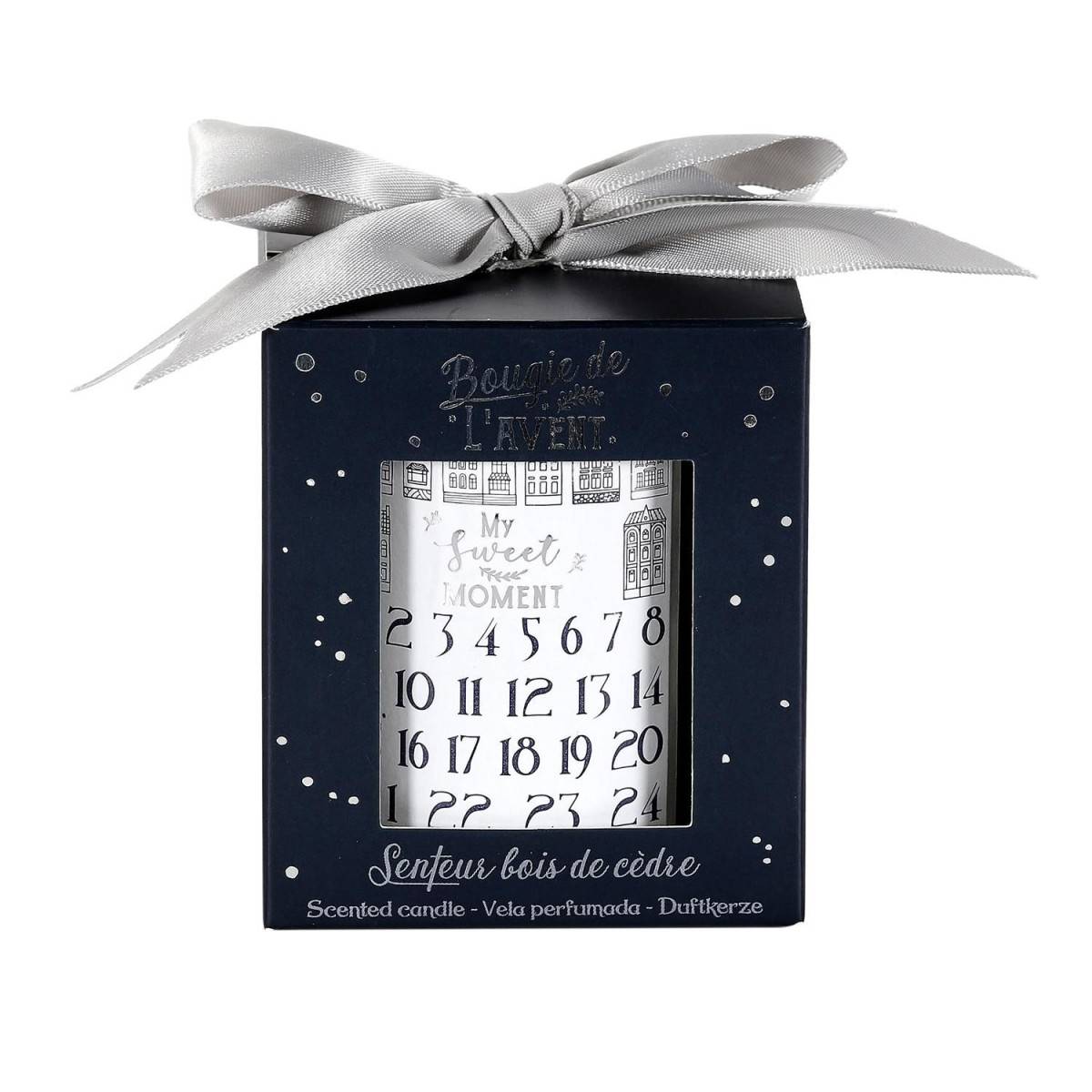 The Home Deco Factory - Bougie Parfumée "Calendrier de l'Avent" 8cm Bois de Cèdre - Image 2