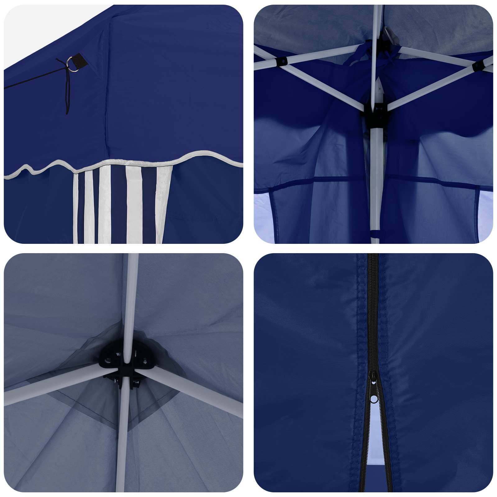 ComfortXL - Tente de réception pliable acier jardin 4 parois protection UV 195x195 Bleu - ComfortXL Outdoor Living - Image 2