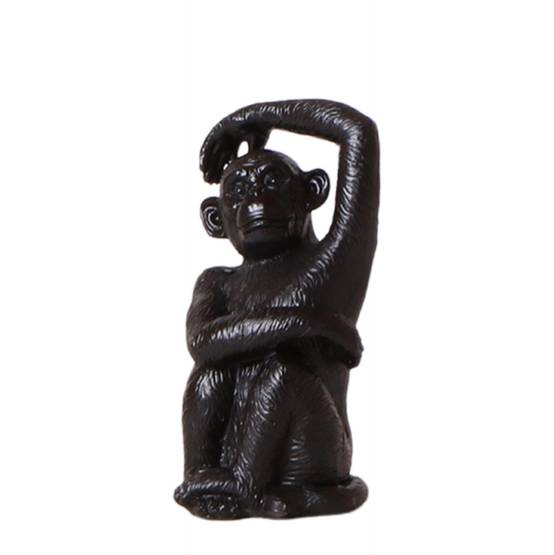Sculpture décorative Singe assis - noir - Image 1