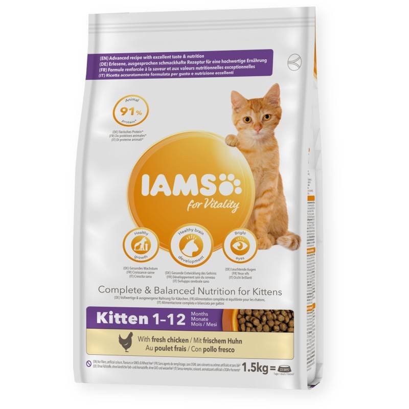 Croquettes chaton Poulet - IAMS for Vitality 1,5 kg - Image 1