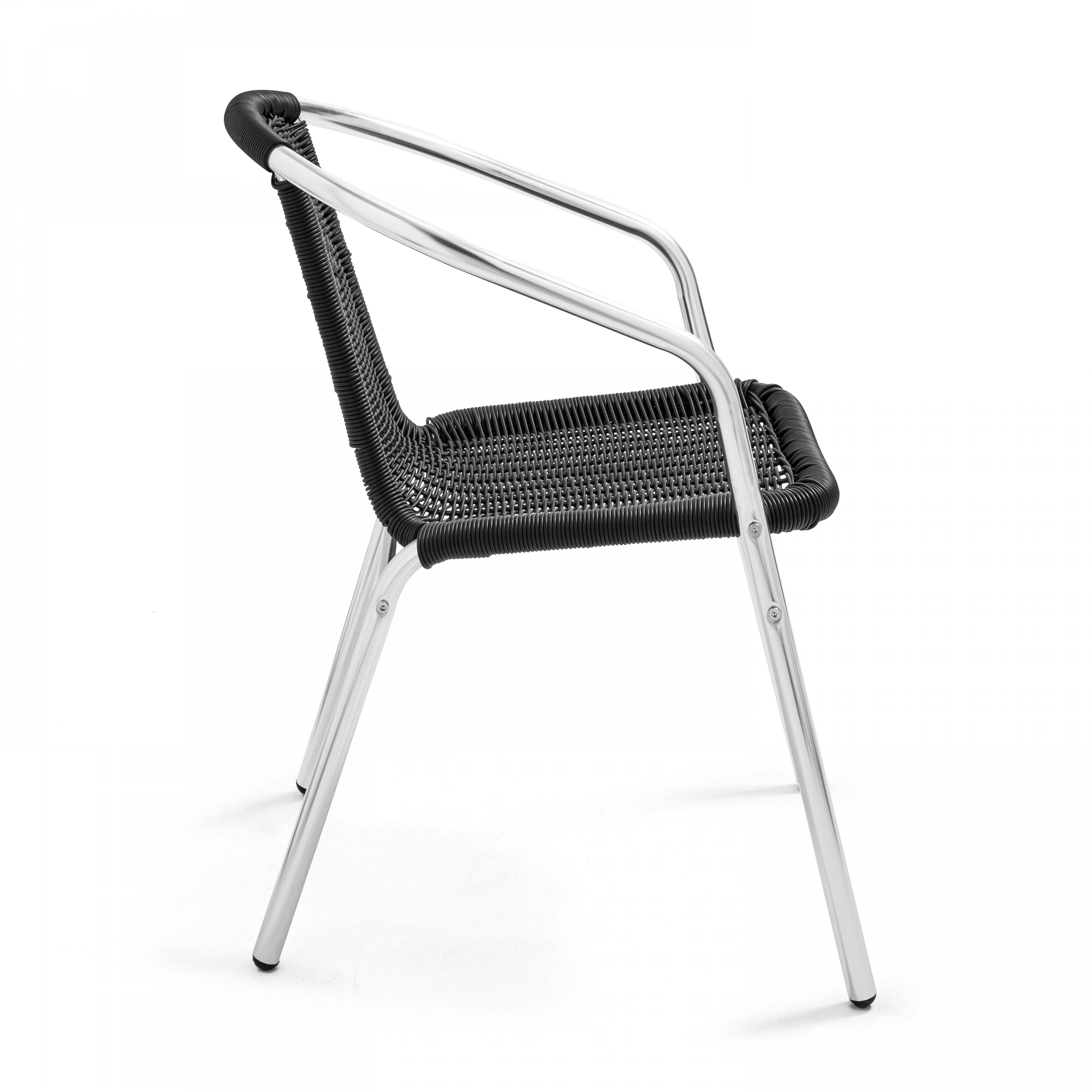 Oviala - Table et 2 fauteuils de jardin en aluminium noir Brixton - Oviala - Image 3
