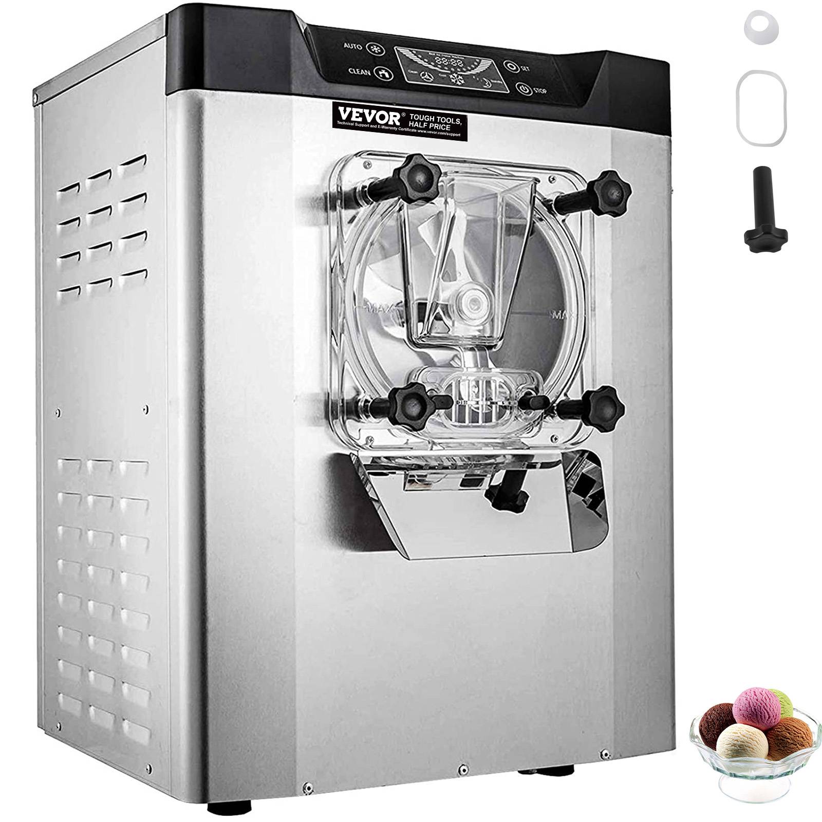 VEVOR Machine à glace pilée électrique 20 L/h, sorbetière inox 304, écran LCD, restaurant. - Image 1