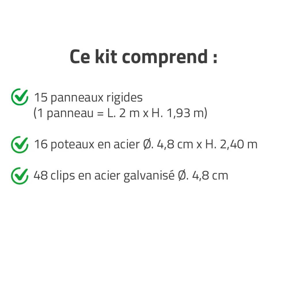 Kit clôture rigide 30 m, hauteur 193 cm, galvanisé époxy - Image 6
