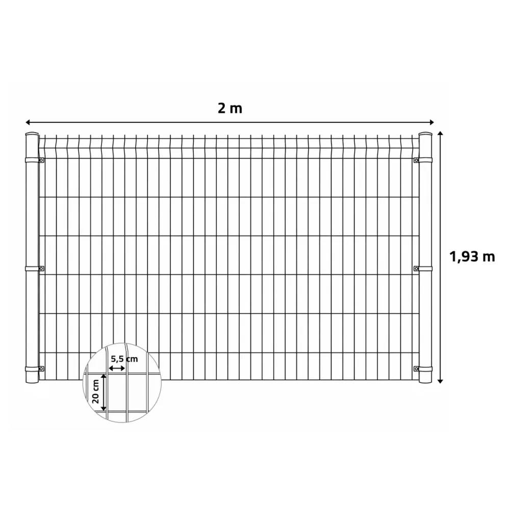 Kit clôture rigide 30 m, hauteur 193 cm, galvanisé époxy - Image 7