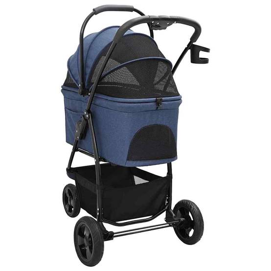Poussette pour animaux polyester bleu 78 x 54 x 101 cm - PANGIVO - Image 9