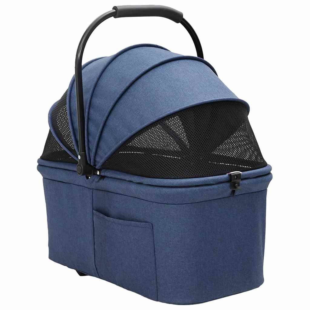 Poussette pour animaux polyester bleu 78 x 54 x 101 cm - PANGIVO - Image 4