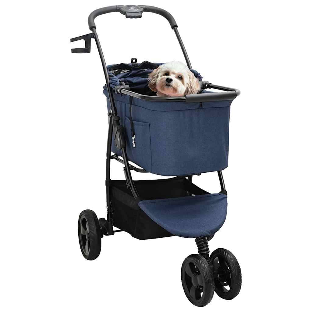 Poussette pour animaux polyester bleu 78 x 54 x 101 cm - PANGIVO - Image 2
