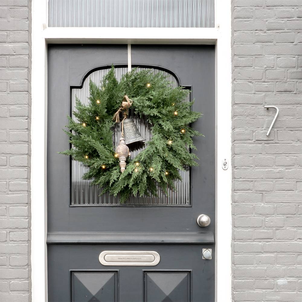 Couronne de Noël artificielle Ø45 cm - style cyprès - Little Grove - Image 2