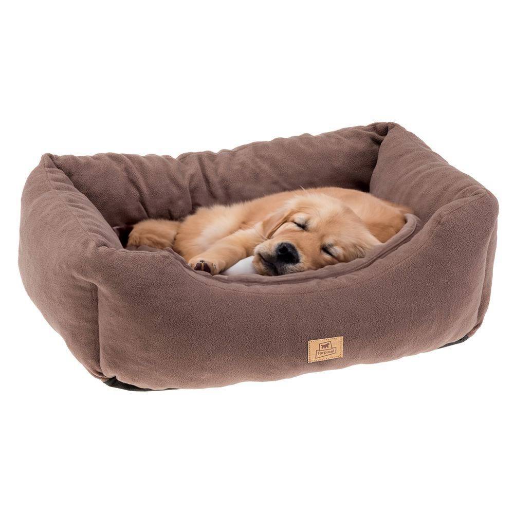 Ferplast - Canapé Lit pour Chiens et Chats COCCOLO MICROFLEECE 80 Soft Micropolaire Lavable Taupe - Image 4