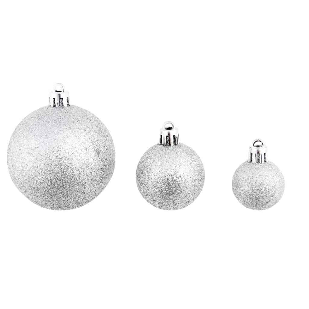 Ensemble de boules de Noël - Ornements de Noël - décorations de Noël 100 pcs 3/4/6 cm Argenté - Image 4