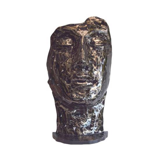 Statue visage métal mosaïque 108 cm - Gris anthracite - Jardinex - Image 1