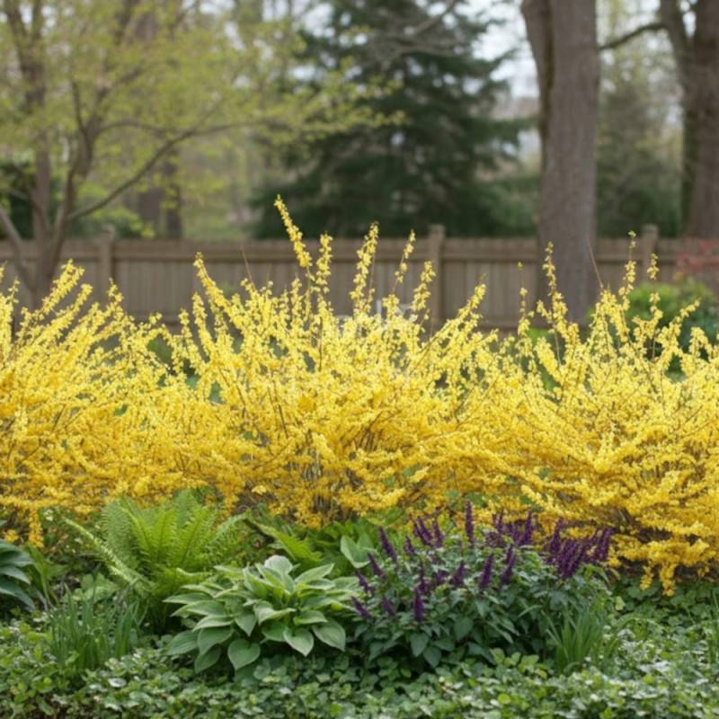 Forsythia Marée d'Or® 'Courtasol', Mimosa de Paris à fleurs Jaune/ - feuillage Caduc - Pot de 3L - 20/40 cm - Image 2