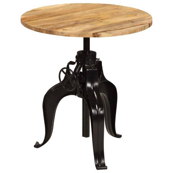 Table haute mange debout bar bistrot bois de manguier massif 75 cm - Image 1