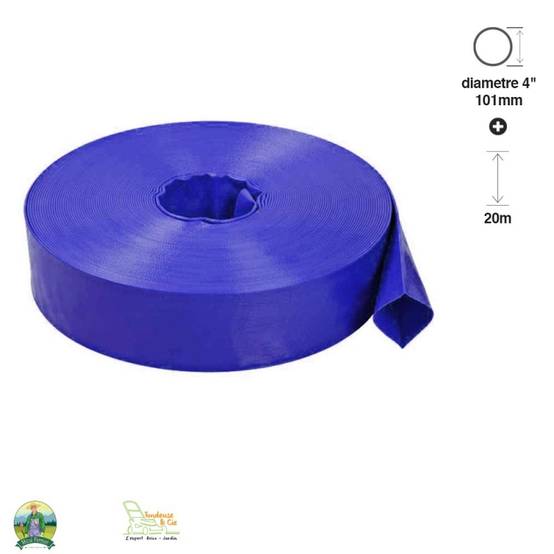 Tuyau refoulement évacuation gros débit pour motopompe thermique diamètre 4" longueur 50m - Image 1