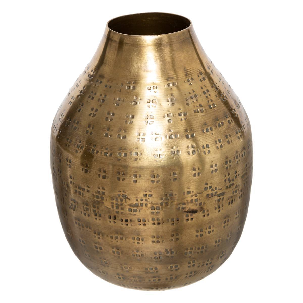 Atmosphera - Vase "Oasis" métal martelé doré H15cm - Atmosphera Créateur d'intérieur - Image 3