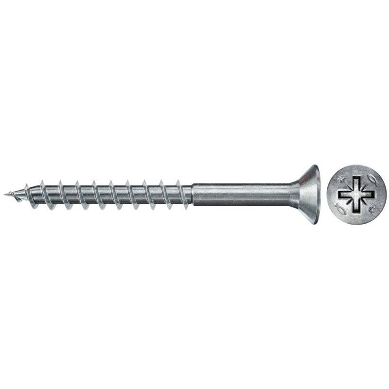 Fischer - Boîte de 200 vis PowerFast II FPF II CZP tête fraisée FISCHER empreinte PZ - zingué blanc - filetage partiel - taille Ø 3,5 x 40mm - FISCHER - Image 1