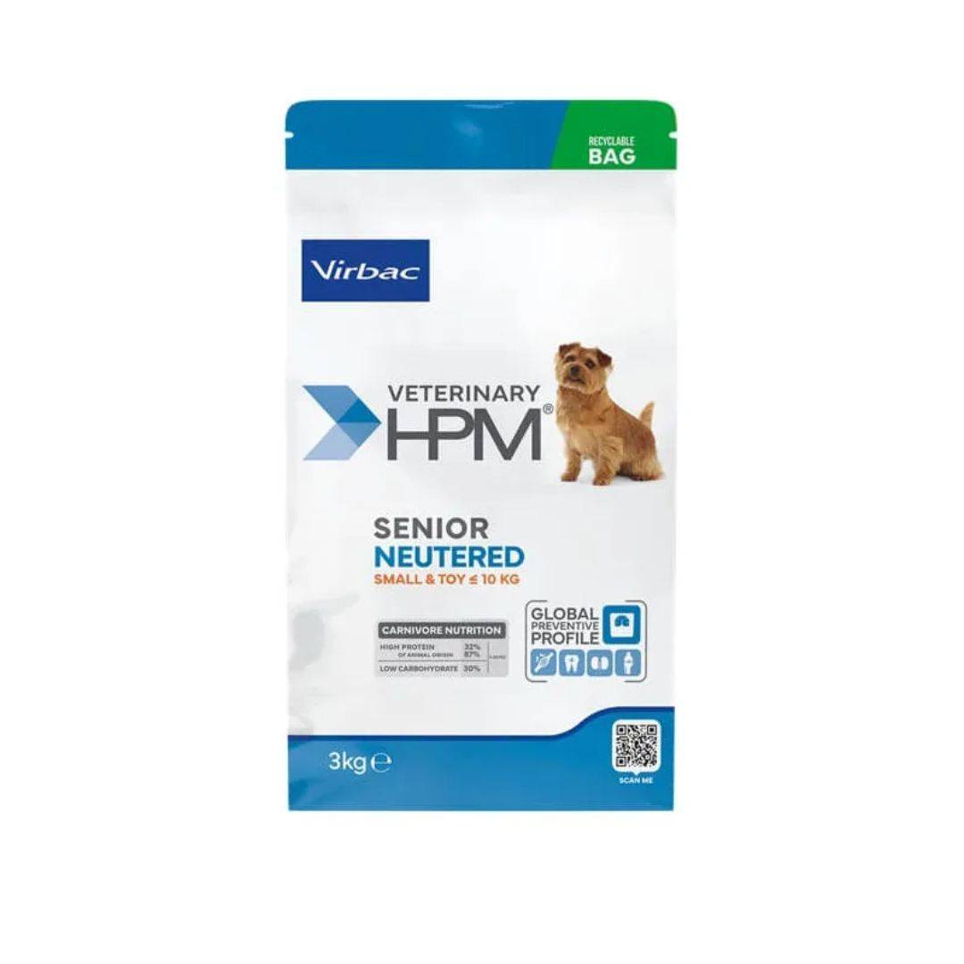 Croquettes Virbac HPM Senior Neutered Small & Toy pour chien Sac 3 kg - Image 1