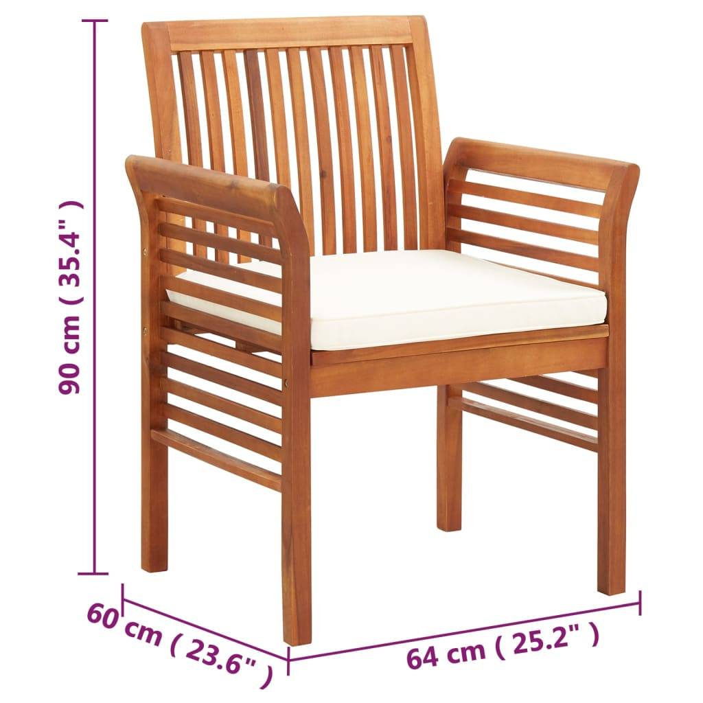 Prolenta Premium - Chaise bois composite bois d'acacia avec finition huilée marron  64 x 60 x 90 cm  - p3610.0 - Image 6