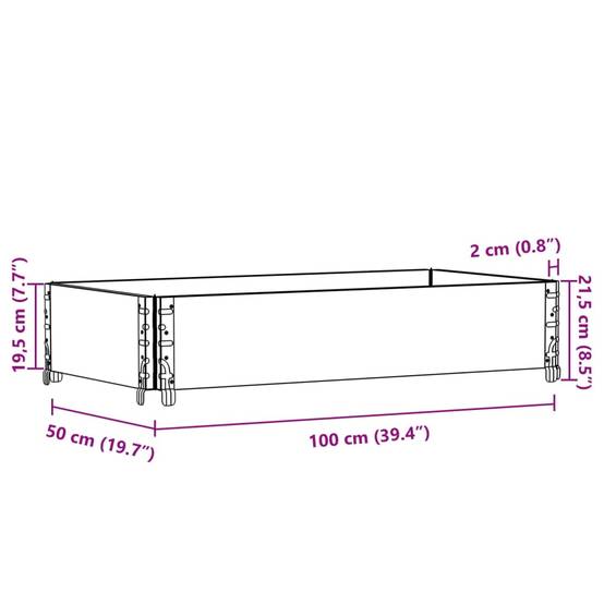Jardinière bois de pin naturel 100 x 50 x 21.5 cm - PANGIVO - Image 8