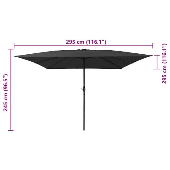 Parasol de jardin Anthracite 295 x 295 x 245 cm Polyester et Acier - PANGIVO - Image 7