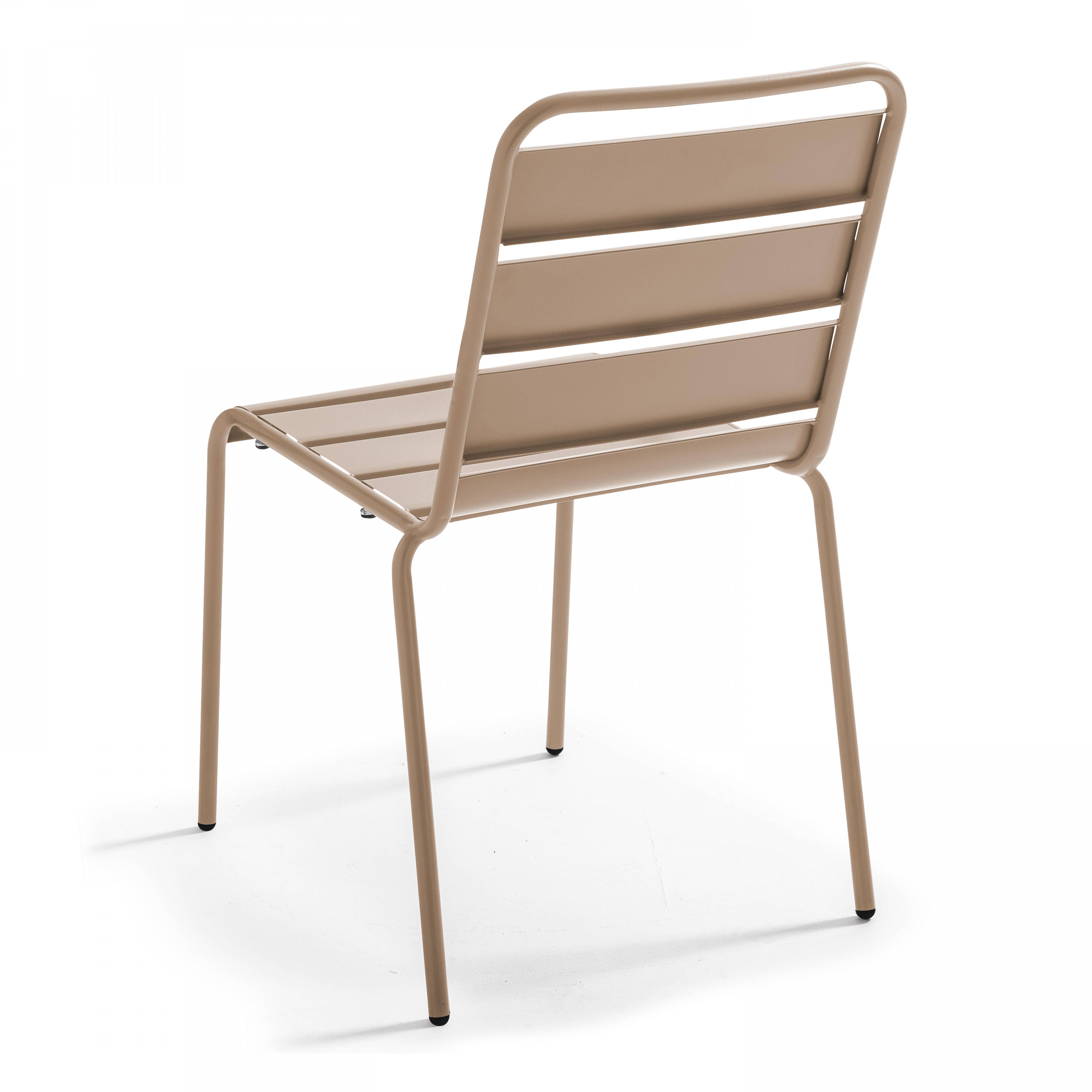 Oviala - Ensemble table de jardin ronde et 2 chaises métal taupe Palavas - Oviala - Image 5