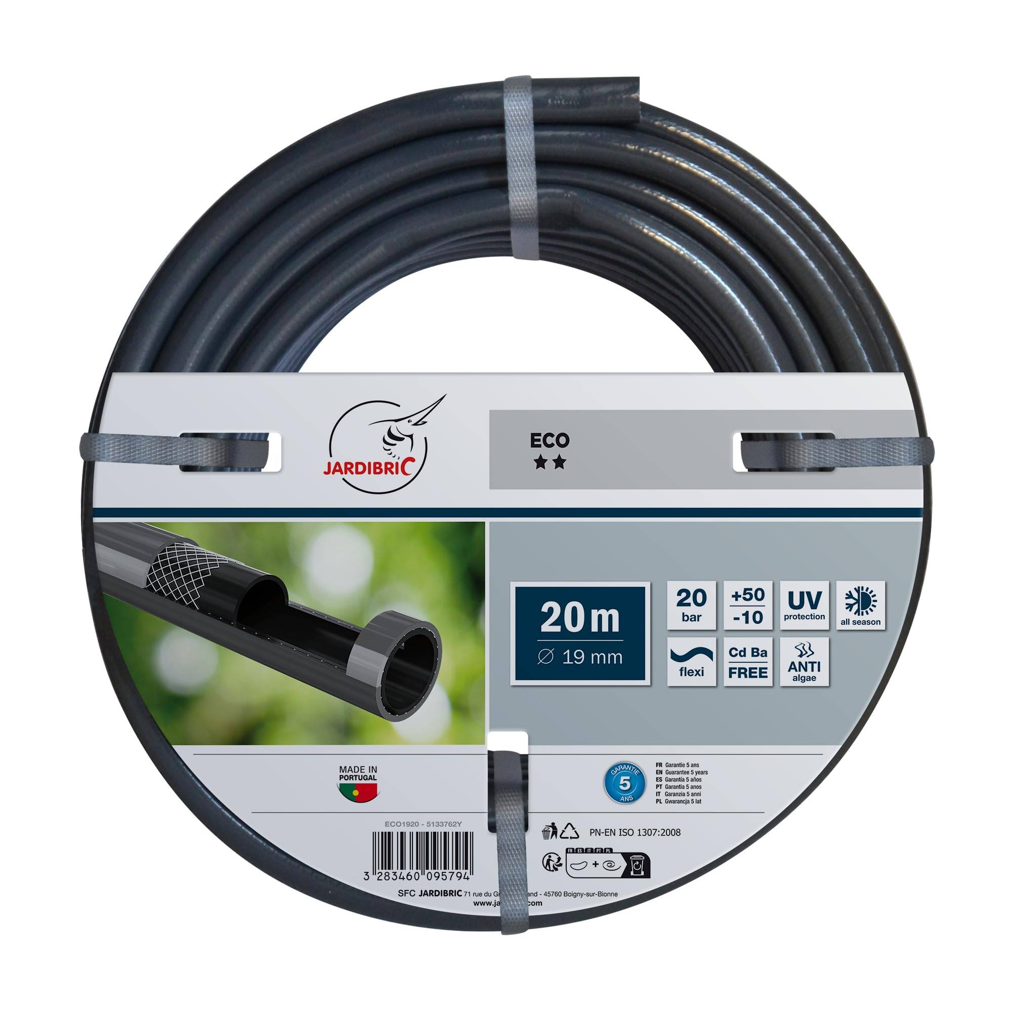 Jardibric - Jardibric - Tuyaux d'Arrosage Guipé Eco (ø 19mm 20M) - Légers, Résistants, Solution Économique pour un Arrosage Optimal du Jardin et des Plantes - Image 1