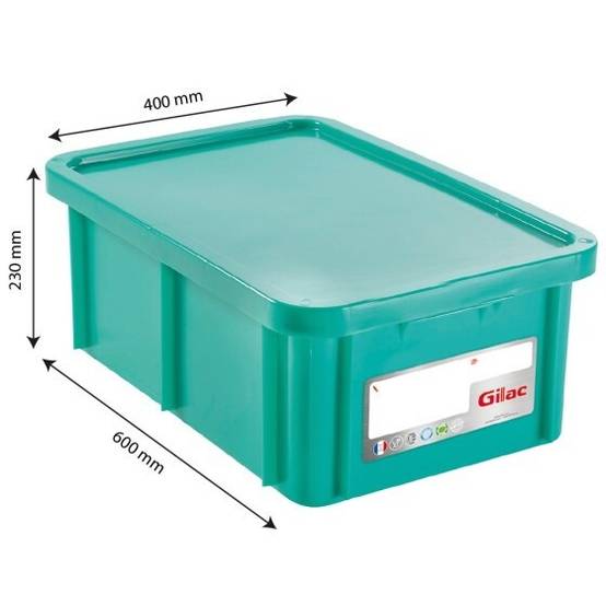 Bac HACCP 35 L Rectangulaire + Couvercle - Gilac - - Image 2