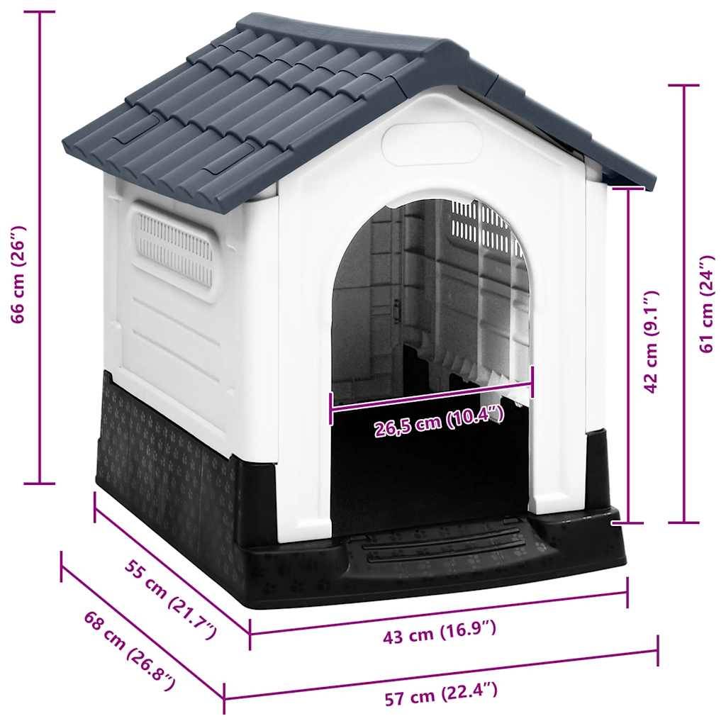 Vidaxl - Niche pour chien Gris 57x68x66 cm Polypropylène vidaXL 152228 - Image 3