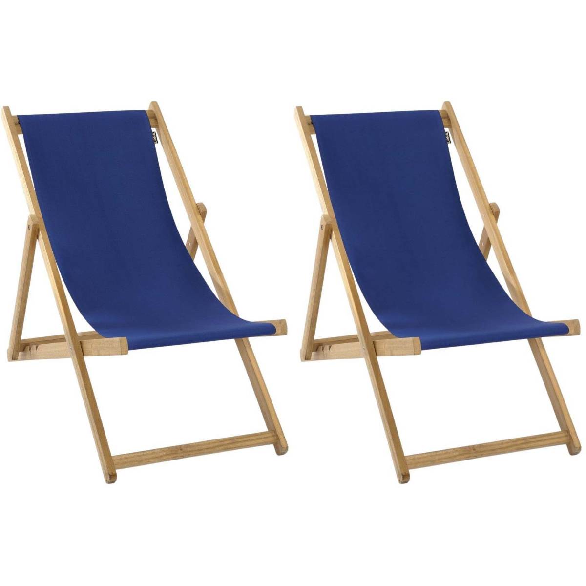Lona - Chilienne sans accoudoirs bois d'eucalyptus tissu 100% coton Elvas