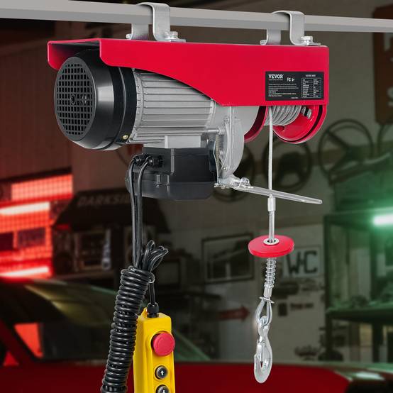 VEVOR Treuil à câble électrique 1000 kg, palan télécommande filaire 4m 1600W, 10 m/min, ht. 12m. - Image 8