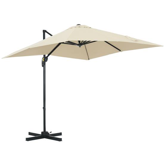 Parasol déporté Métal Crème 245x245x245 cm - Image 1