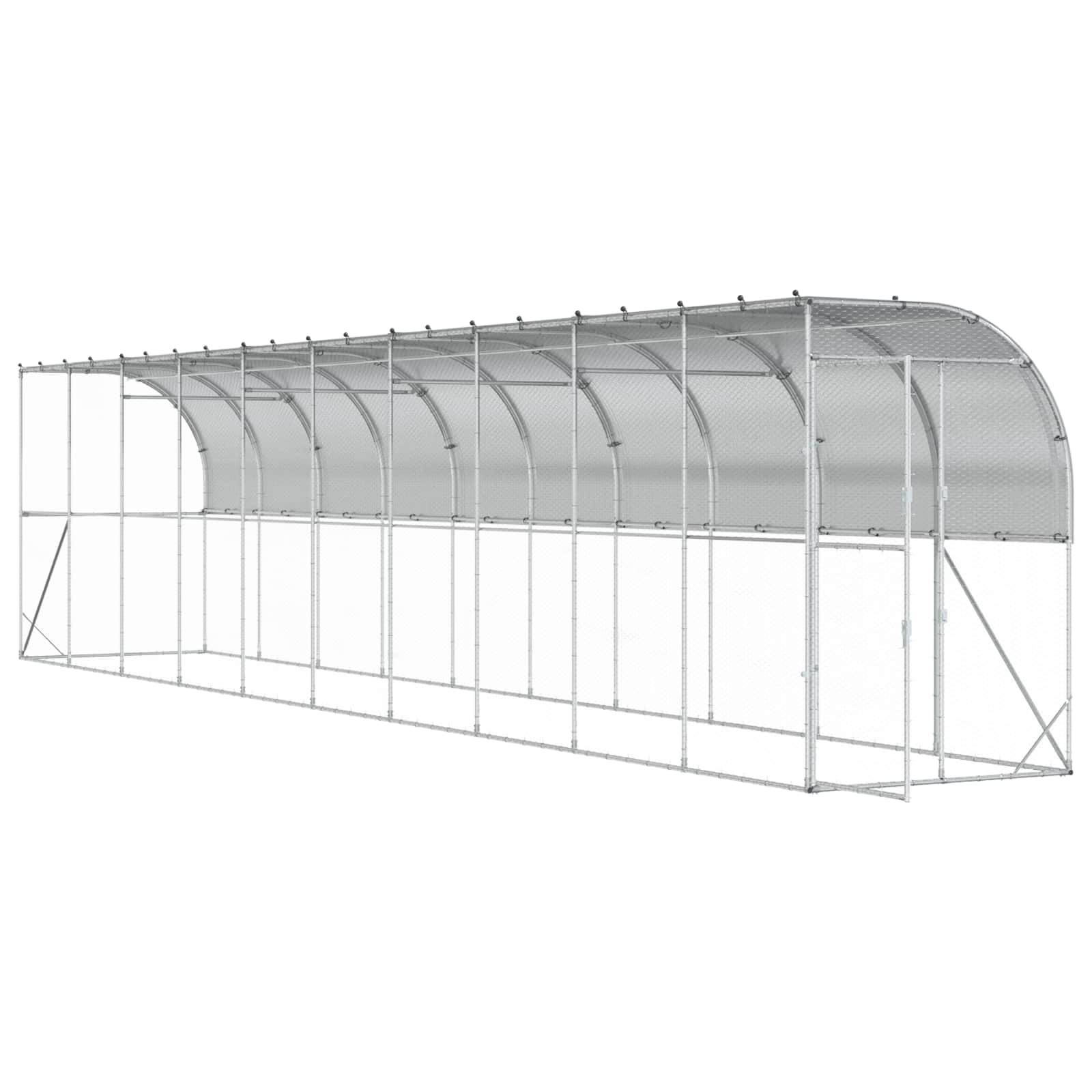 Vidaxl - Poulailler contre le mur Argenté 600 x 150 x 215 cm vidaXL 3434724 - Image 4