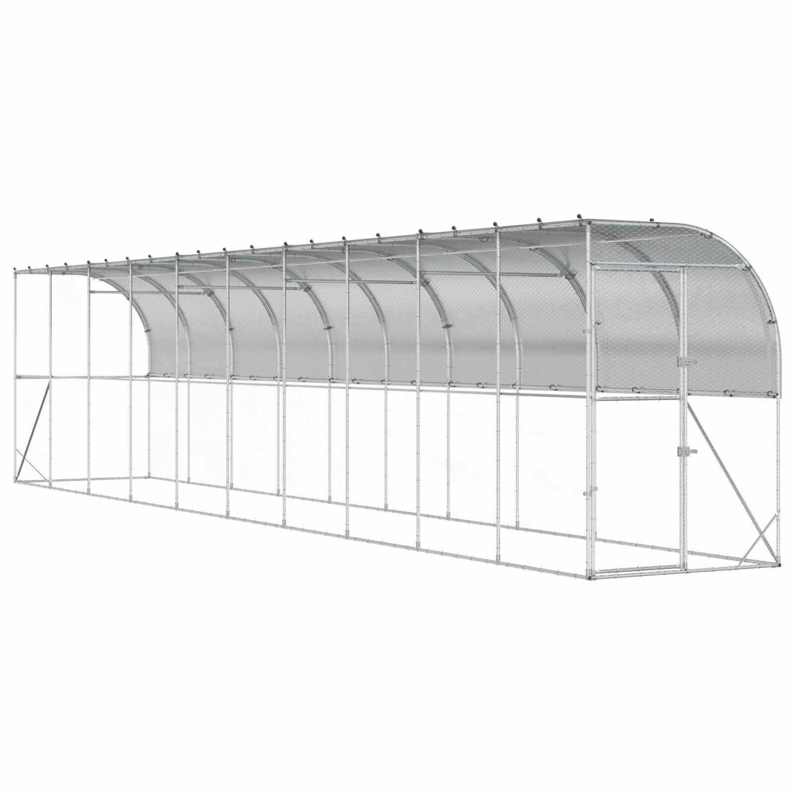 Vidaxl - Poulailler contre le mur Argenté 600 x 150 x 215 cm vidaXL 3434724 - Image 2