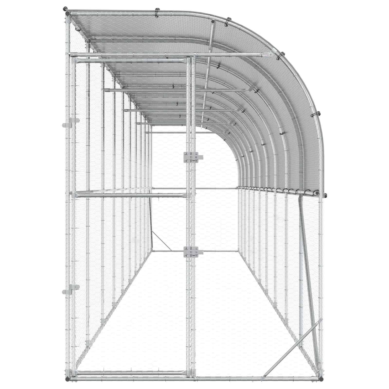 Vidaxl - Poulailler contre le mur Argenté 600 x 150 x 215 cm vidaXL 3434724 - Image 5