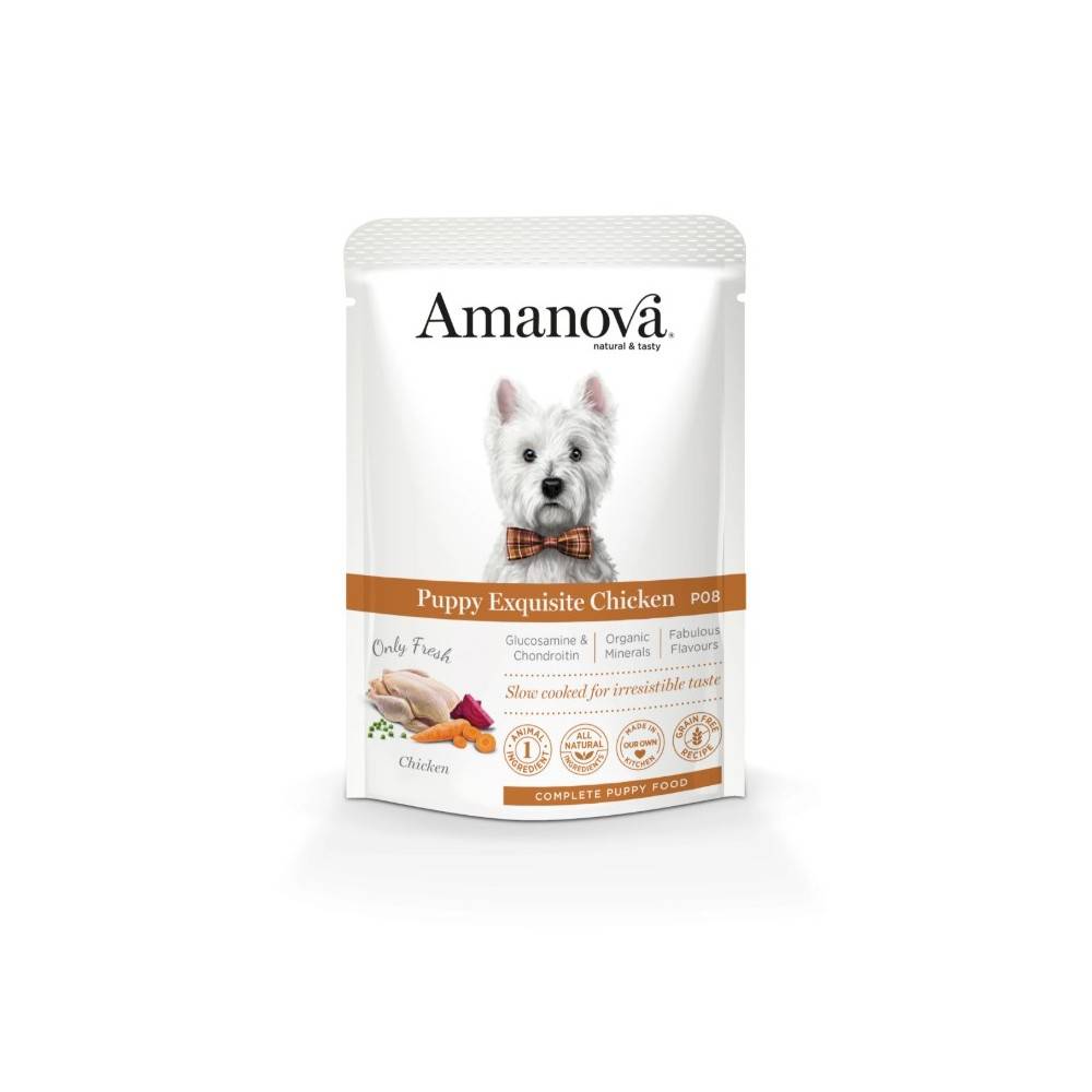 Pâtée chiot sans céréales au poulet Amanova 300 g