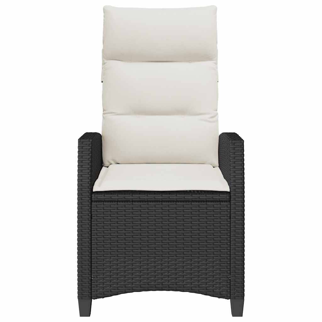 PANGIVO - Chaise de jardin inclinable avec table d'appoint noir polyrotin 65 x 58 x 94 cm, Poids :12.95kg - PANGIVO - Image 5