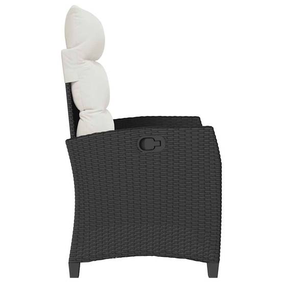 PANGIVO - Chaise de jardin inclinable avec table d'appoint noir polyrotin 65 x 58 x 94 cm, Poids :12.95kg - PANGIVO - Image 6