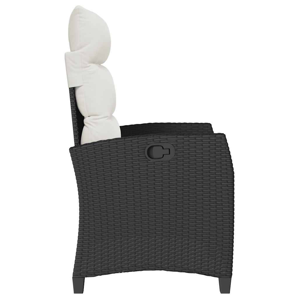 PANGIVO - Chaise de jardin inclinable avec table d'appoint noir polyrotin 65 x 58 x 94 cm, Poids :12.95kg - PANGIVO - Image 6