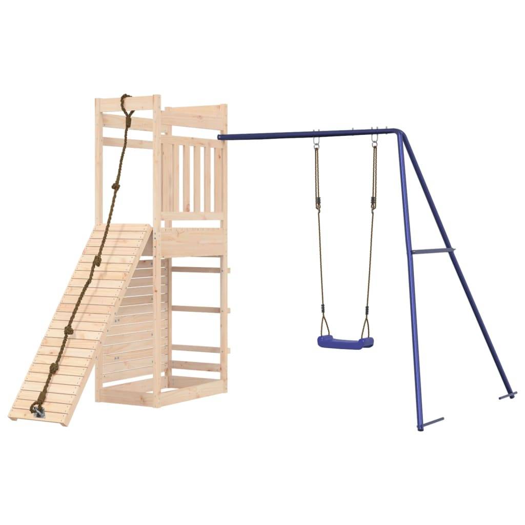 Helloshop26 - Aire de jeux d'extérieur balançoires toboggan portiques robuste jeux jardin 246 x 256 x 207 cm bois de pin massif - Image 1