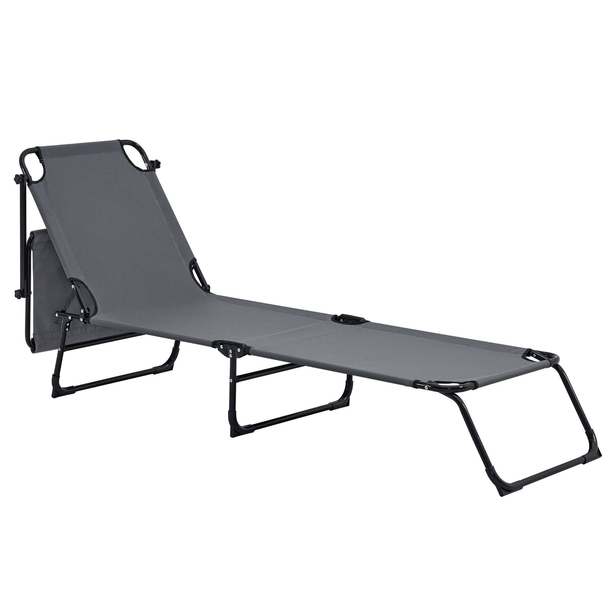 Helloshop26 - Lot de deux transats pliable avec toiture pare-soleil de relax acier 190 cm gris foncé - Image 3