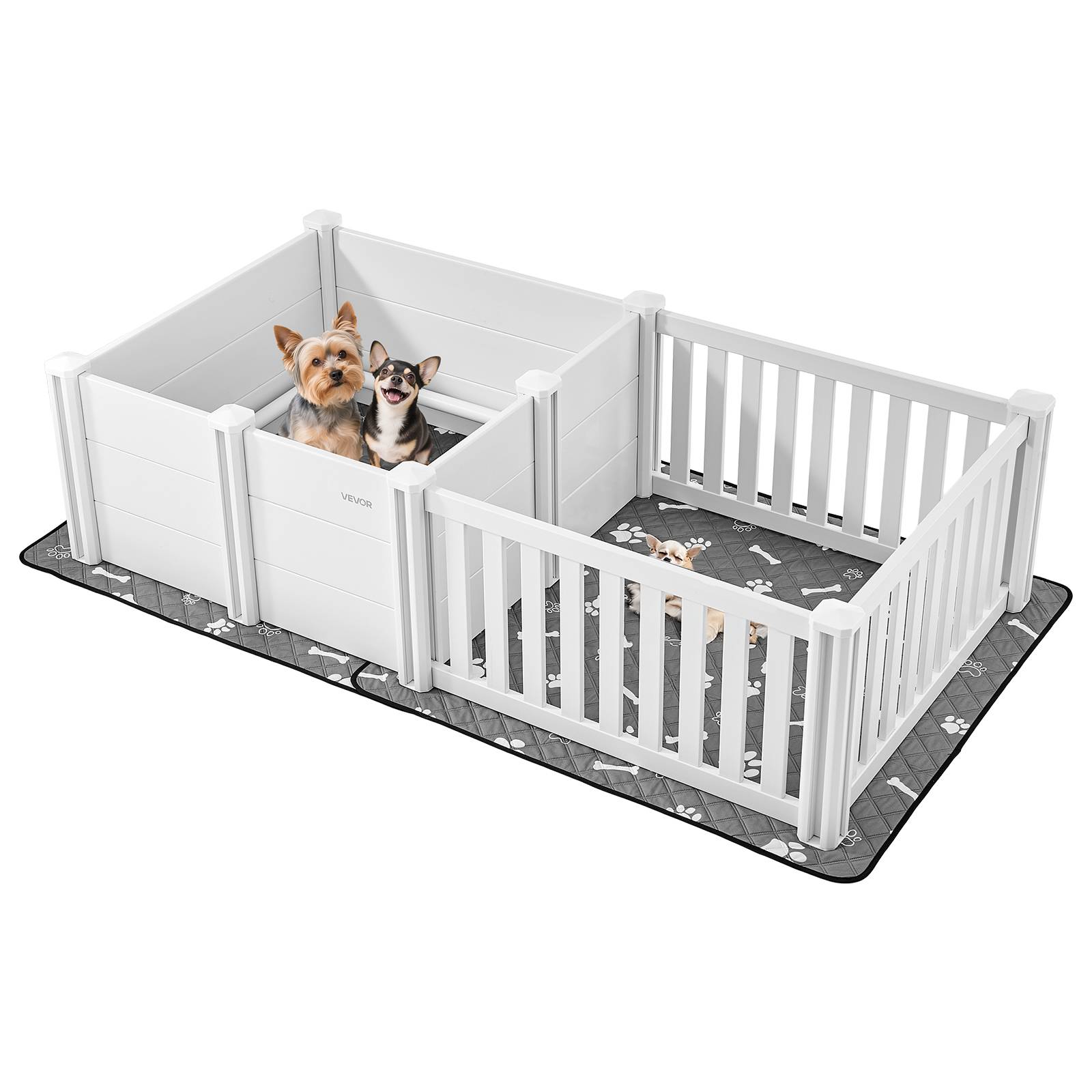 VEVOR Parc Caisse de Mise Bas pour Chien Chiot 186,5x97x50 cm avec Tapis d'Urine - Image 1