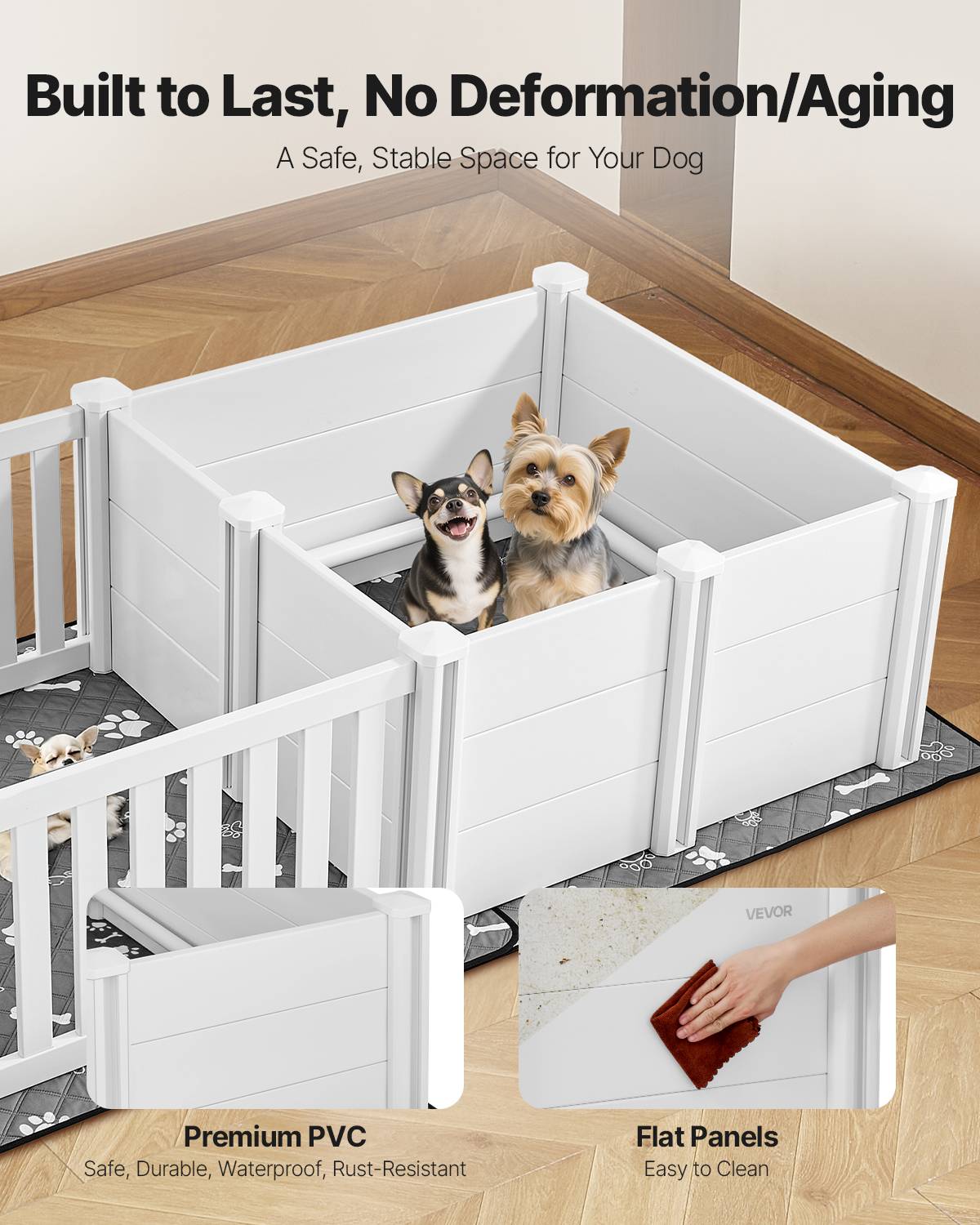 VEVOR Parc Caisse de Mise Bas pour Chien Chiot 186,5x97x50 cm avec Tapis d'Urine - Image 3